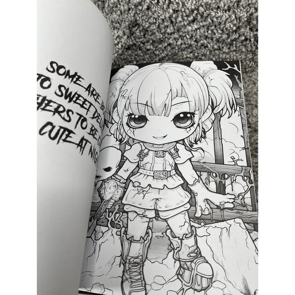 Adult Creepy Coloring Book The Gothika Series Zombie Horror Kawaii Mythic New - Picture 5 of 10
